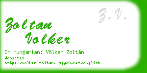 zoltan volker business card